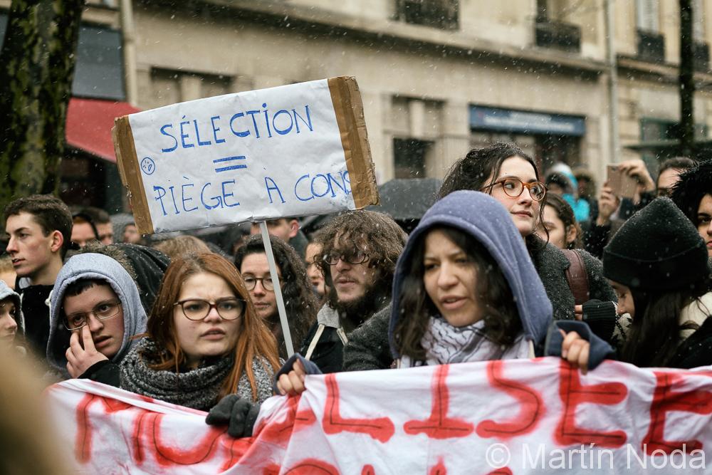 Paris - 06/02/2018 - Manifestation contre la sélection à l'université