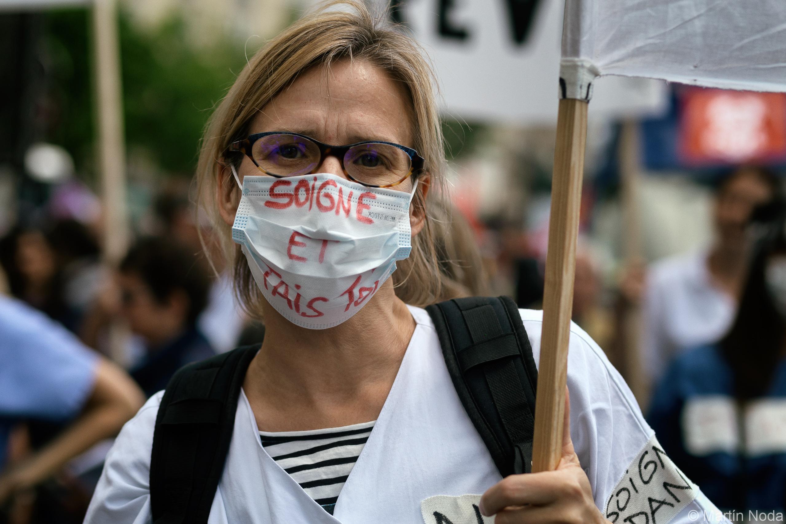 Manifestation des travailleurs des urgences à Paris. 06/06/2019.
