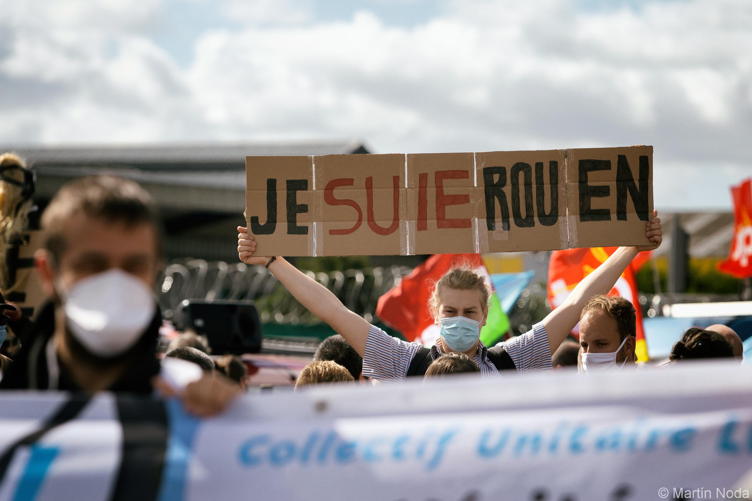 Manifestation pour le premier anniversaire de l incendie de Lubrizol, Rouen 26 septembre 2020.