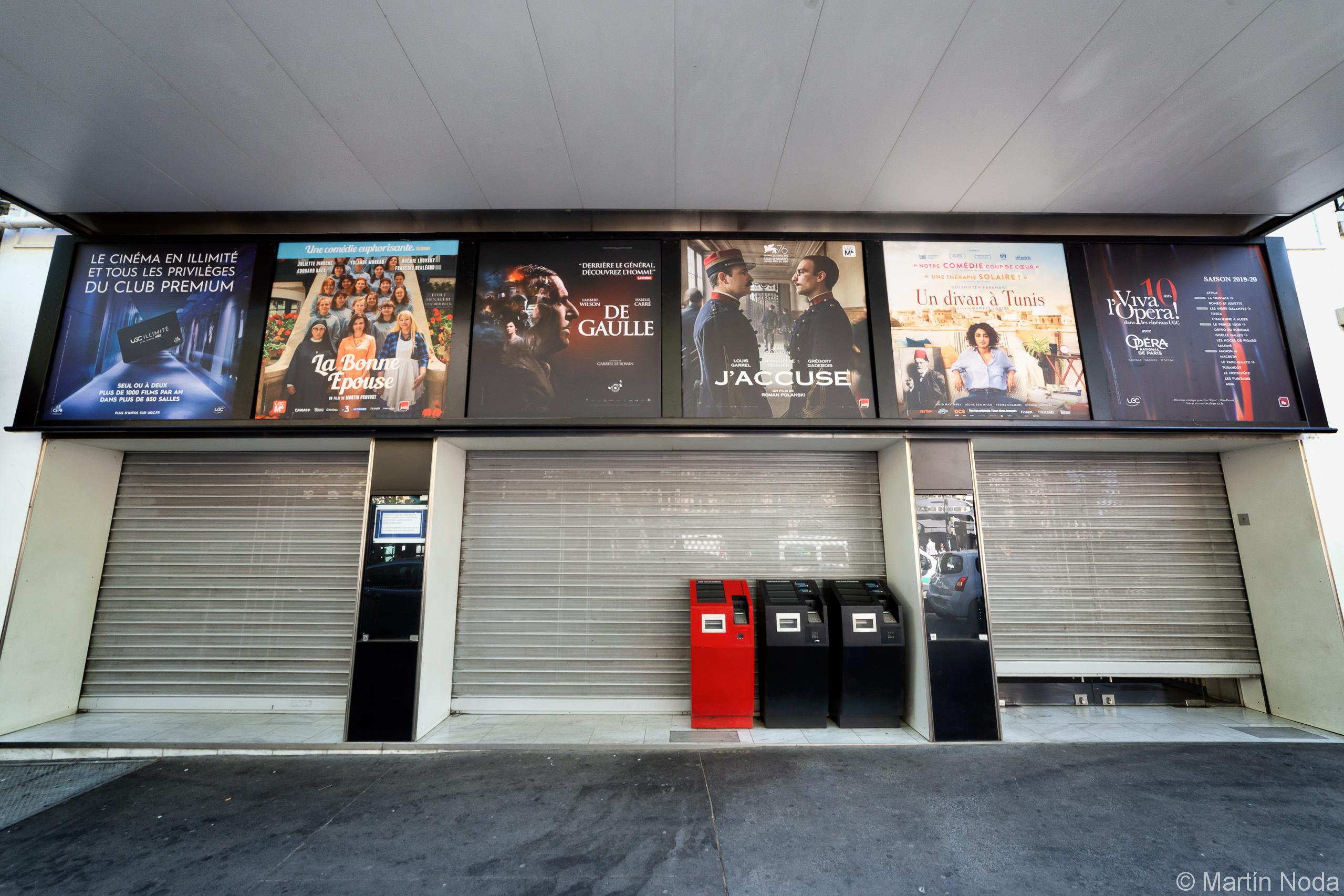 Le cinéma UGC Danton est ferme au public a cause de la crise du coronavirus, Paris, 27 mai 2020. 