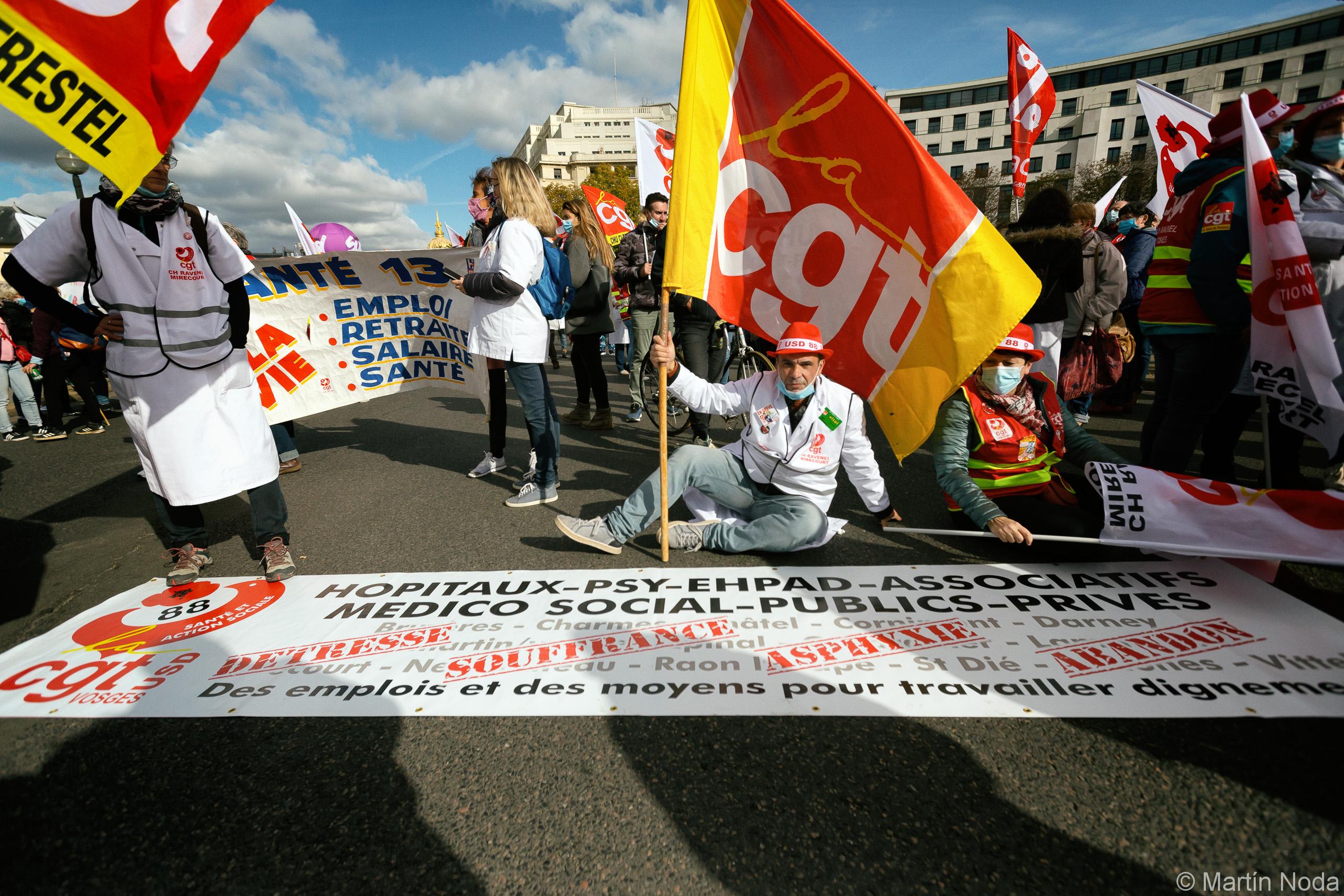 Manifestation de travailleurs de la santé, Paris, 15 octobre 2020.