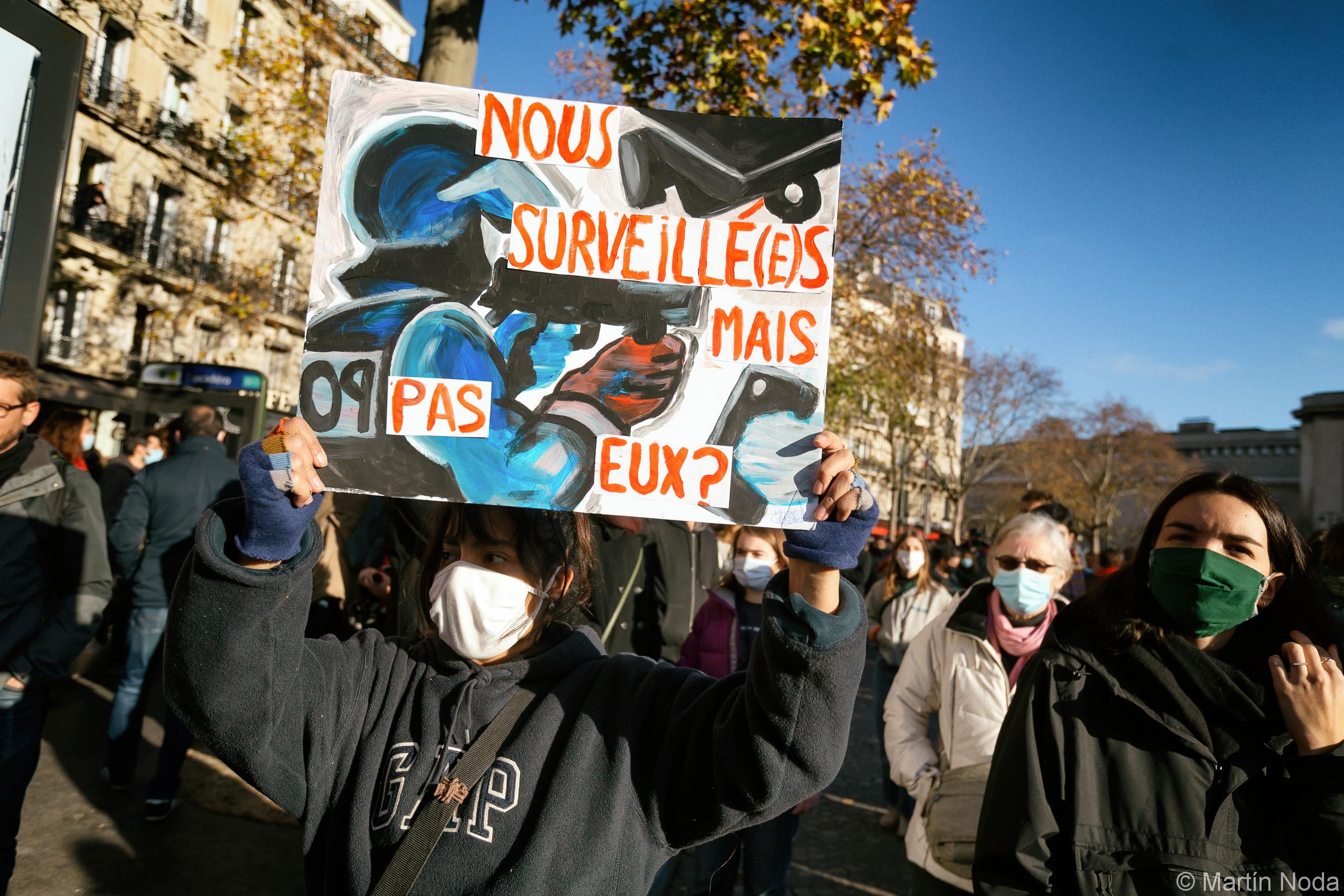 Rassemblement contre la loi de sécurité globale, Place du Trocadero, Paris, 21 novembre 2020.