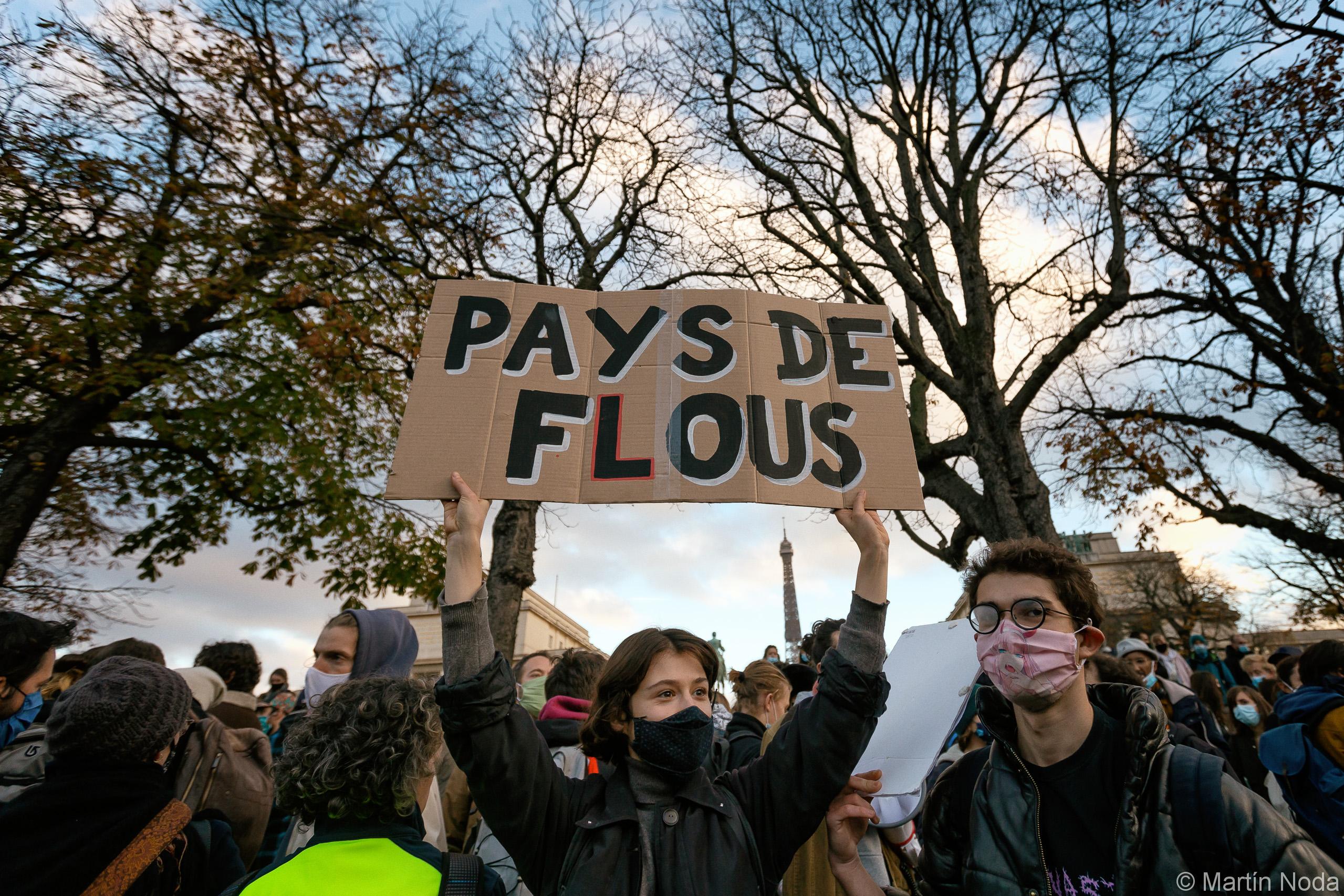 Rassemblement contre la loi de sécurité globale, Place du Trocadéro, Paris, 21 novembre 2020.