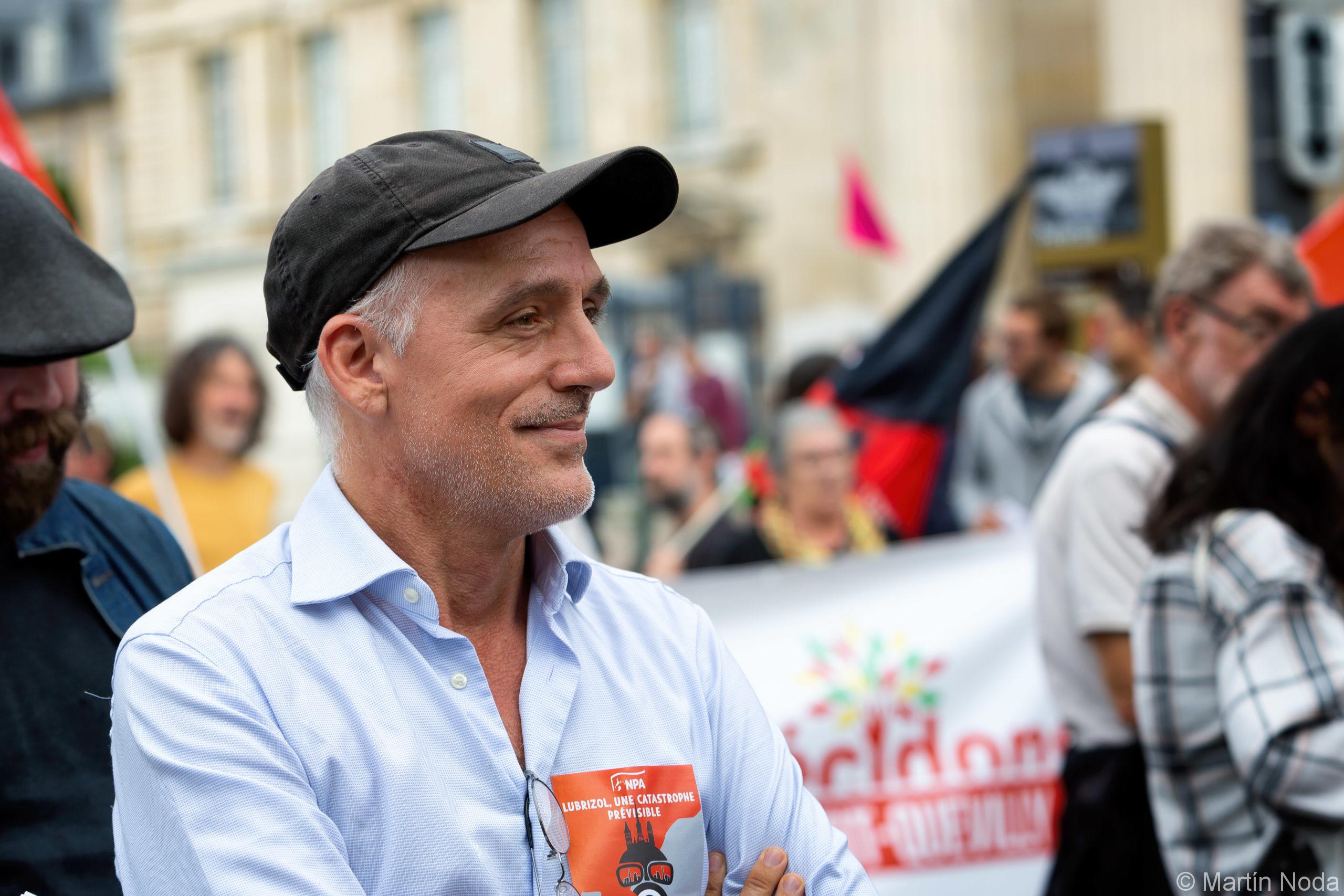 France, Rouen, 2021-09-26. Philippe Poutou, candidat a la présidentielle 2022 était présent à la manifestation pour le deuxième anniversaire de l'incendie de Lubrizol. 