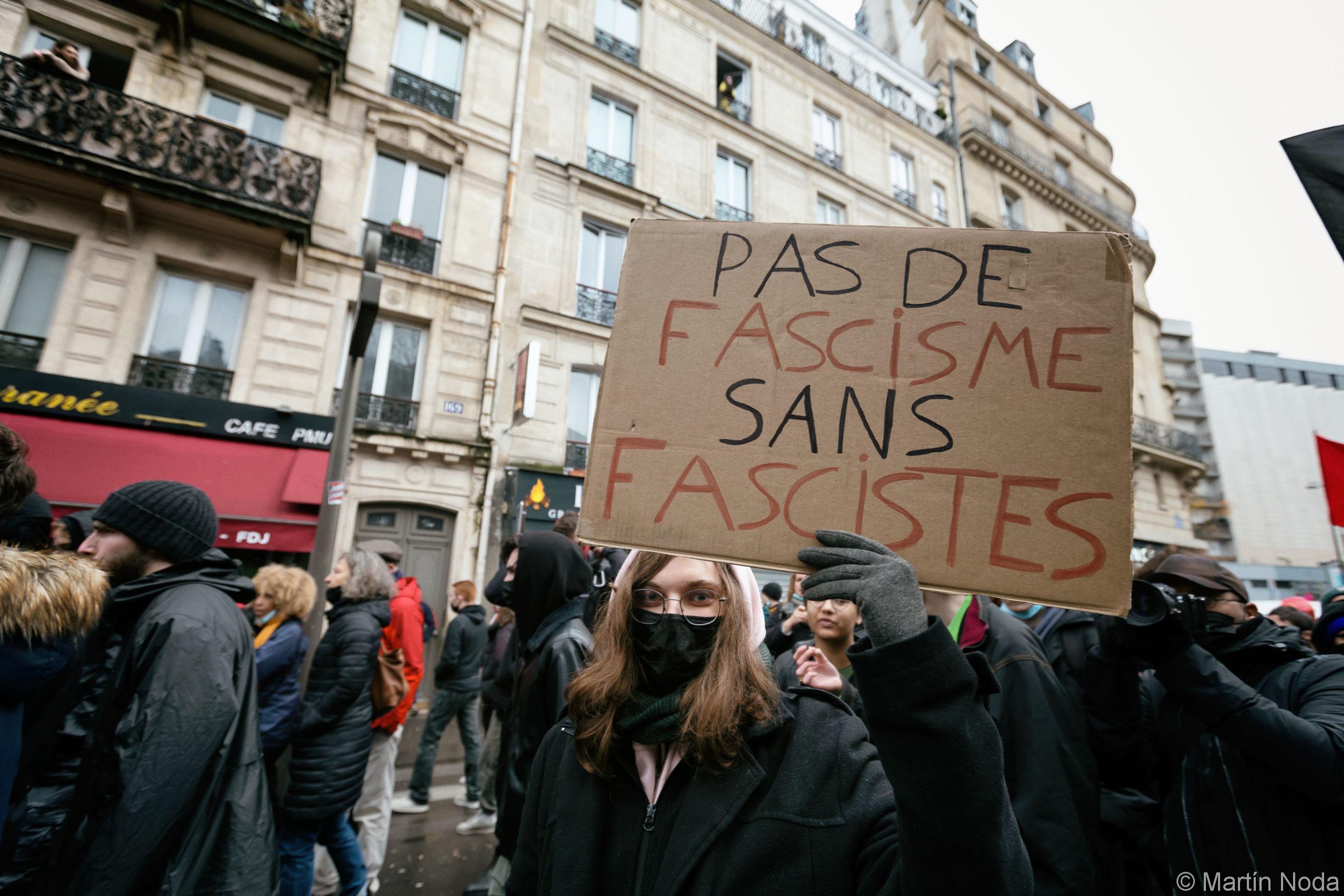 France, Paris, 2021-12-05. Manifestation contre le meeting d Eric Zemmour à Paris. 